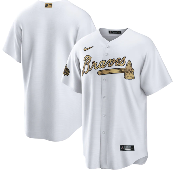 Men's Atlanta Braves Blank 2022 All-Star Cool Base White Stitched Baseball Jersey